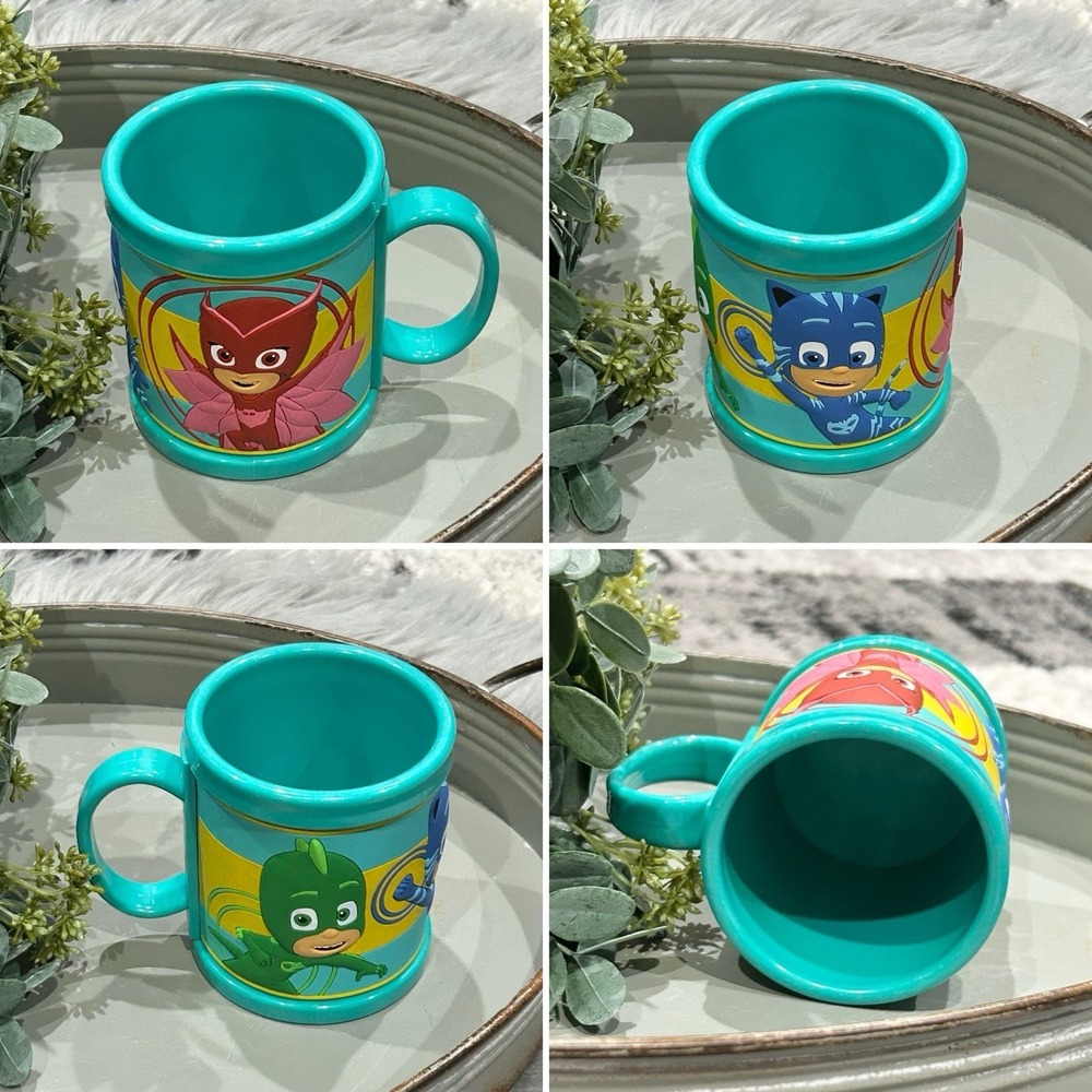PJ Masks Plastic Mug Cup Gekko Owlette Catboy Teal Kids 2018 Frog Box